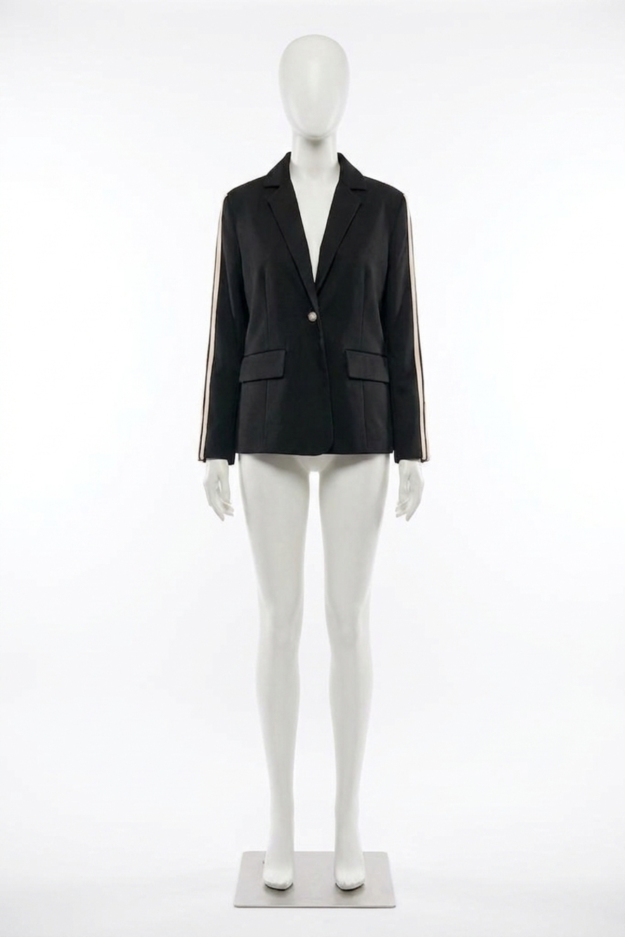 NEW ELAN track stripe blazer in black